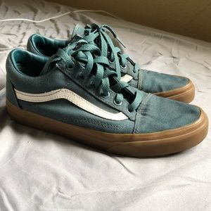 Teal and brown Old Skool Vans